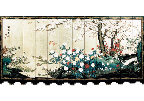 屏風-百花齊放(fàng)【漆器(qì)】